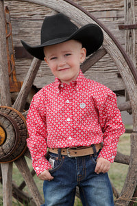 Red Geo Print Infant & Toddler Shirt by Cinch®