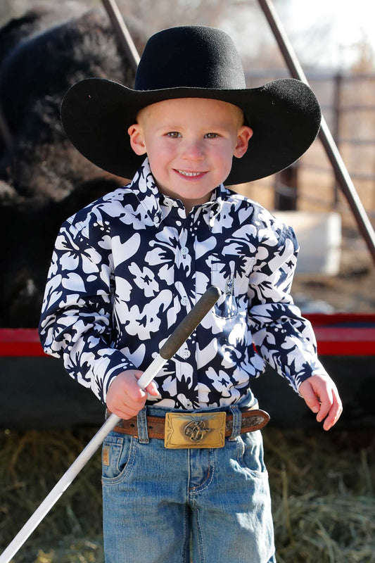 *MATCH DAD* Navy Hawaiian Infant Shirt by Cinch®