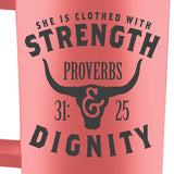 'Clothed With Strength' 40 oz Travel Mug With Straw by Kerusso®