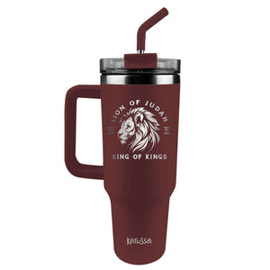 'Lion of Judah' 40 oz Travel Mug With Straw by Kerusso®