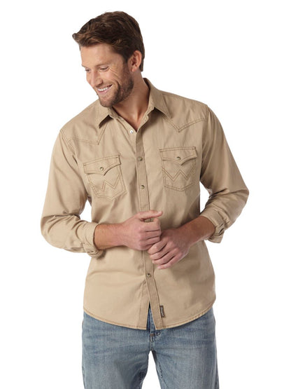 Retro® Tan Modern Fit Men's Shirt by Wrangler®