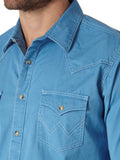 Retro® Light Blue Modern Fit Men's Shirt by Wrangler®