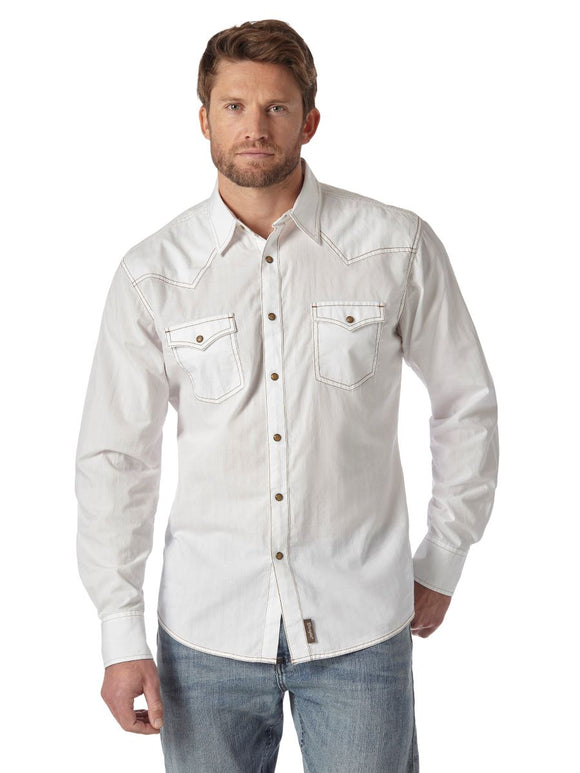 Retro™ White Tonal Men's Shirt by Wrangler®