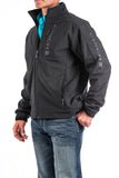 Charcoal Logo Black Softshell Men's Jacket by Cinch®