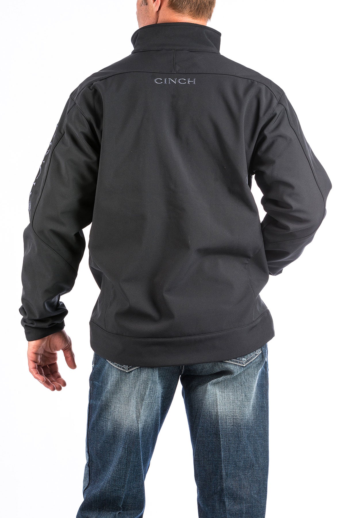 Charcoal Logo Black Softshell Men's Jacket by Cinch®