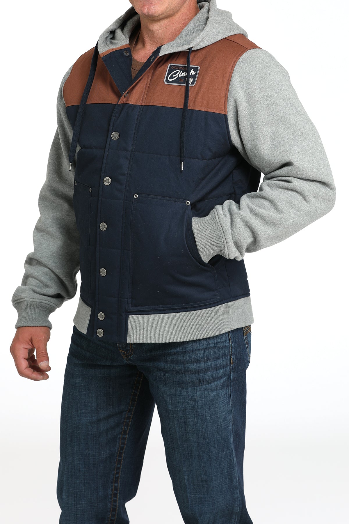 Grey & Navy Hooded Men's Jacket by Cinch®