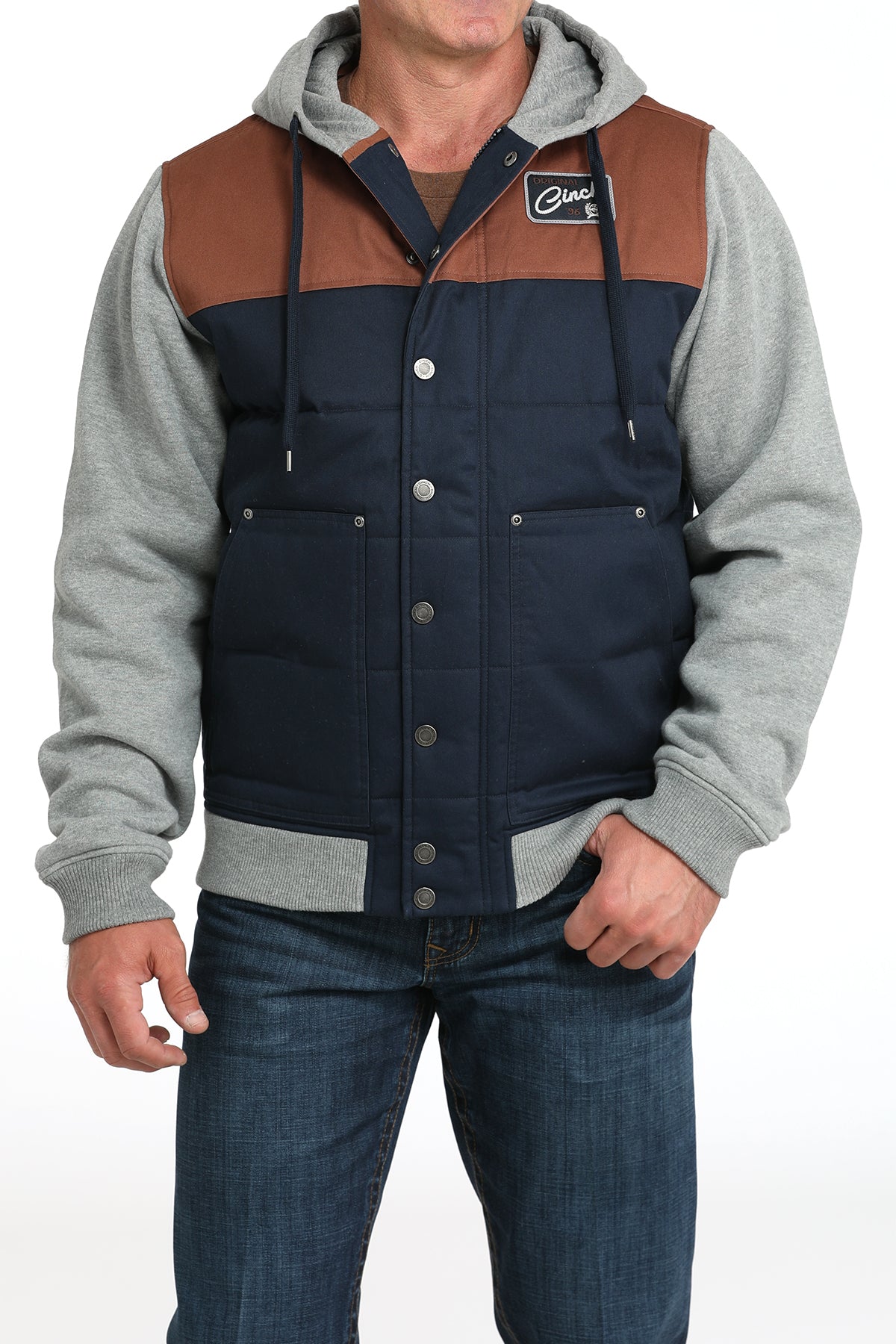 Grey & Navy Hooded Men's Jacket by Cinch®