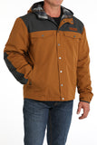 Brown & Charcoal Color-Blocked Men's Barn Coat by Cinch®