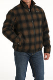 Brown Plaid Bomber Men's Coat by Cinch®