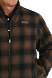 Brown Plaid Bomber Men's Coat by Cinch®