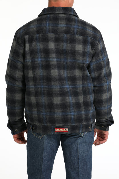Charcoal Plaid Trucker Men's Coat by Cinch®