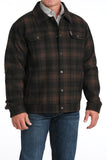 Brown Plaid Trucker Men's Coat by Cinch®