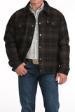 Brown Plaid Trucker Men's Coat by Cinch®