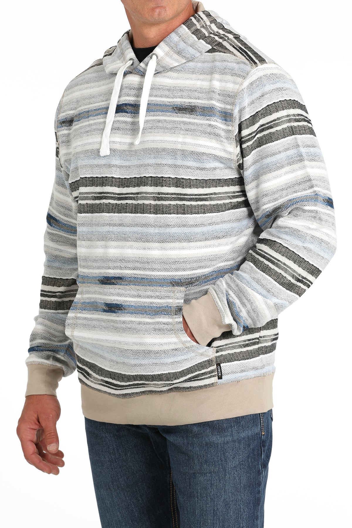 Blue Stripe French Terry Men's Hoodie by Cinch®