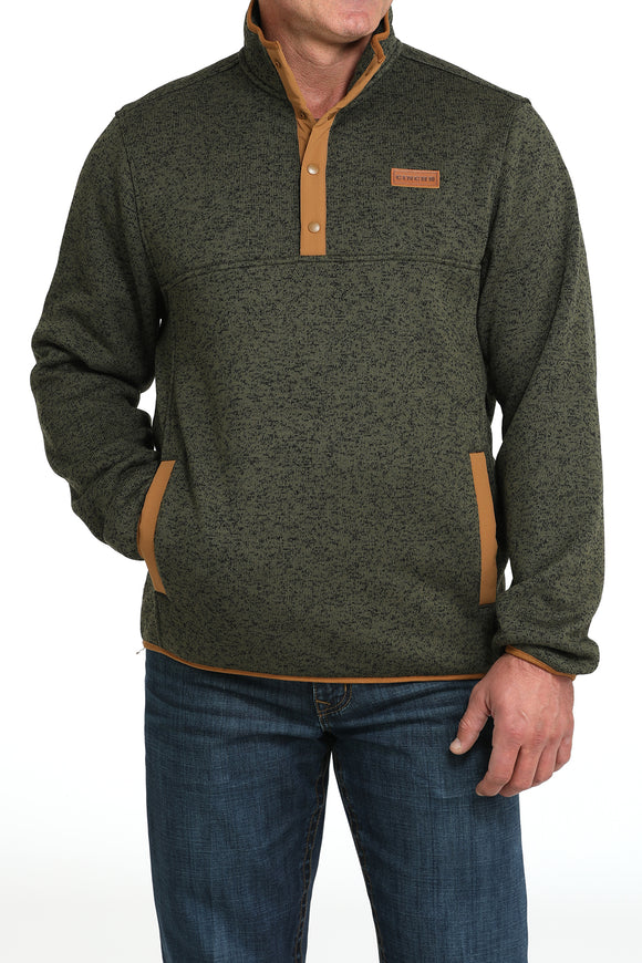 Heather Olive Poly Knit Men's Sweater by Cinch®