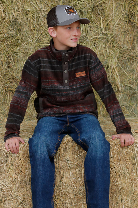 Brown Fleece Pullover Boy's Sweater by Cinch®