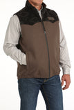 Brown Wool Blend Twill Men's Vest by Cinch®