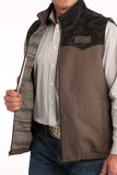 Brown Wool Blend Twill Men's Vest by Cinch®