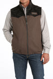 Brown Wool Blend Twill Men's Vest by Cinch®