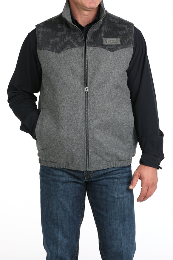 Two Tone Grey Wool Men's Vest by Cinch®