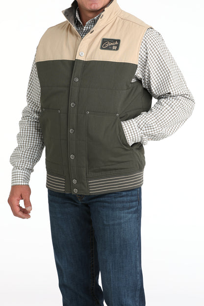 Olive Aztec Reversible Insulated Men's Vest by Cinch®