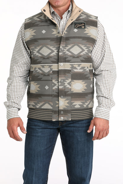 Olive Aztec Reversible Insulated Men's Vest by Cinch®