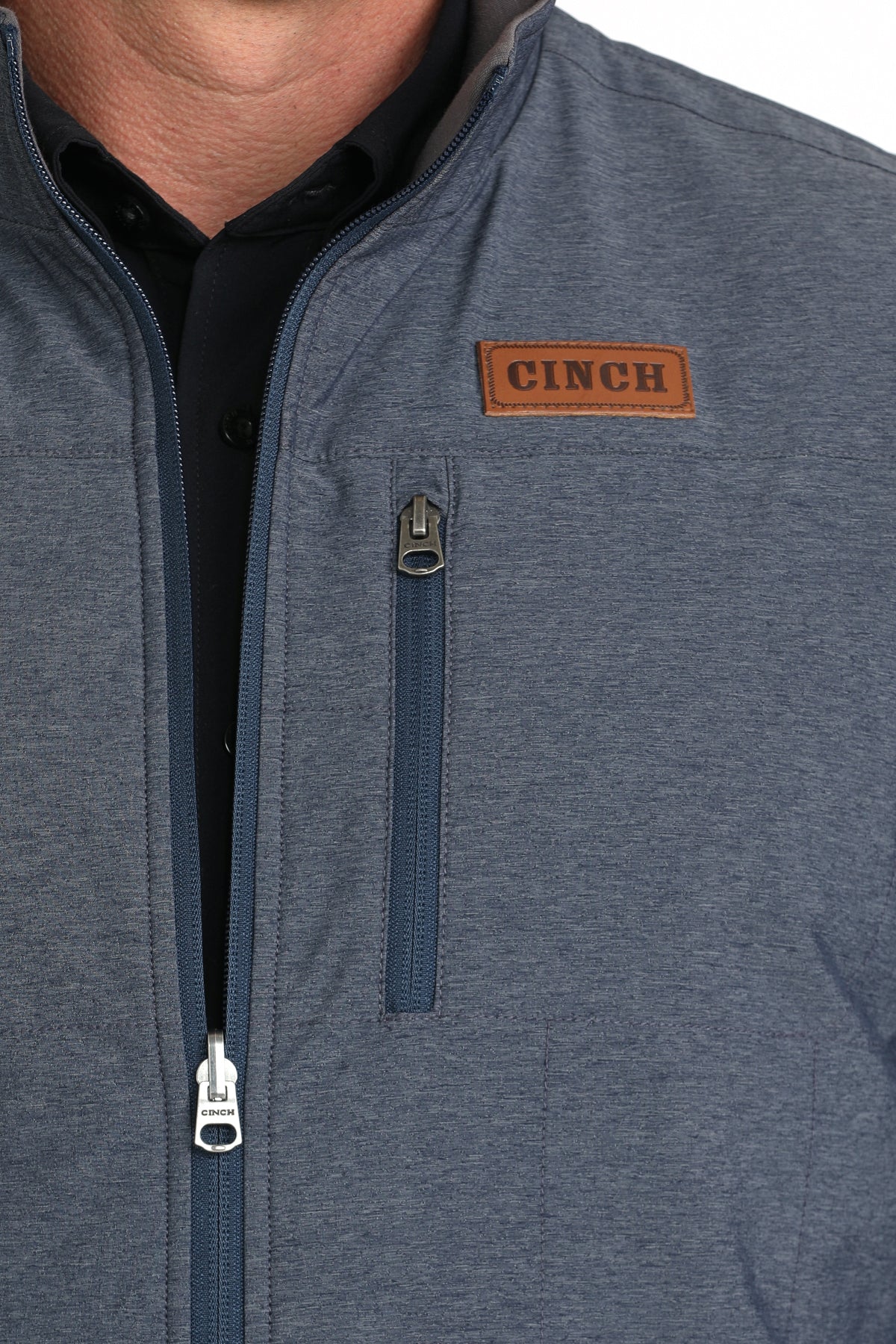 Navy Heather Reversible Polyshell Men's Vest by Cinch®