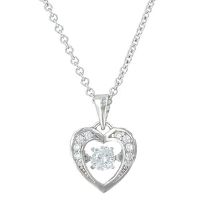 Dancing Cubic Zirconia Heart Necklace by Montana Silversmiths®