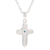 Turquoise Feather Cross Necklace by Montana Silversmiths®