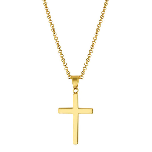 Montana Silversmiths Gold cross necklace on a white background