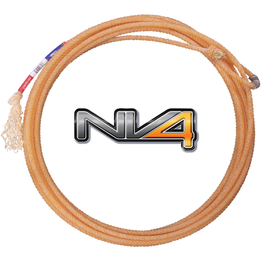 an orange coiled up rope with the branding 'nv4' in the middle