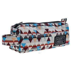 Cream & Burgundy Southwest 'Whatever' Pencil Case by Hooey®