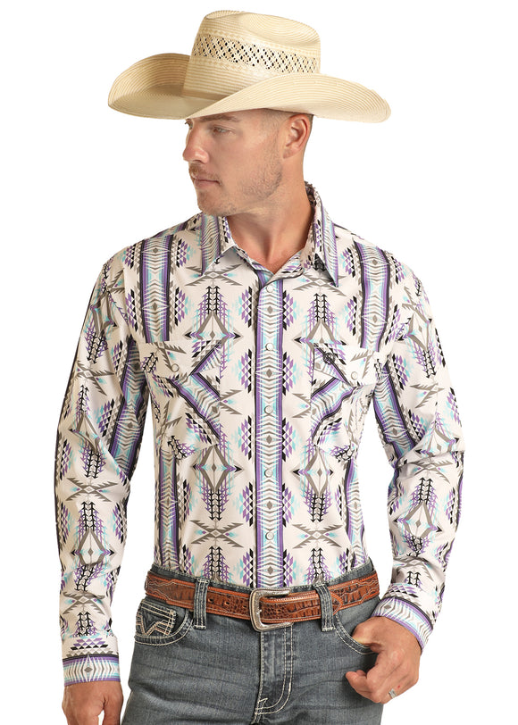 Select™ Purple Southwest Print Men's Shirt by Panhandle Slim®