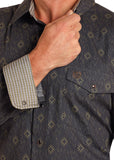 Select™ Black & Olive Geo Print Men's Shirt by Panhandle Slim®