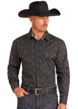 Select™ Black & Olive Geo Print Men's Shirt by Panhandle Slim®