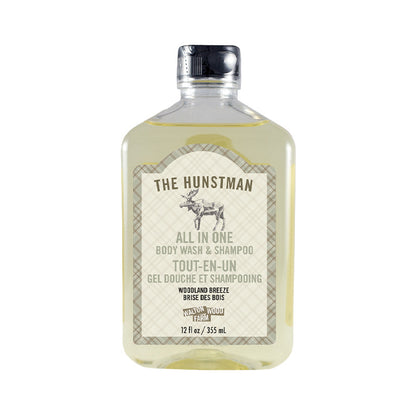 The Huntsman all in one body wash and shampoo from Walton Wood Farm on a white background