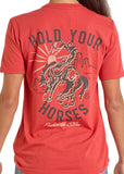 Rust 'Hold Your Horses' Unisex T-Shirt by Panhandle Slim®