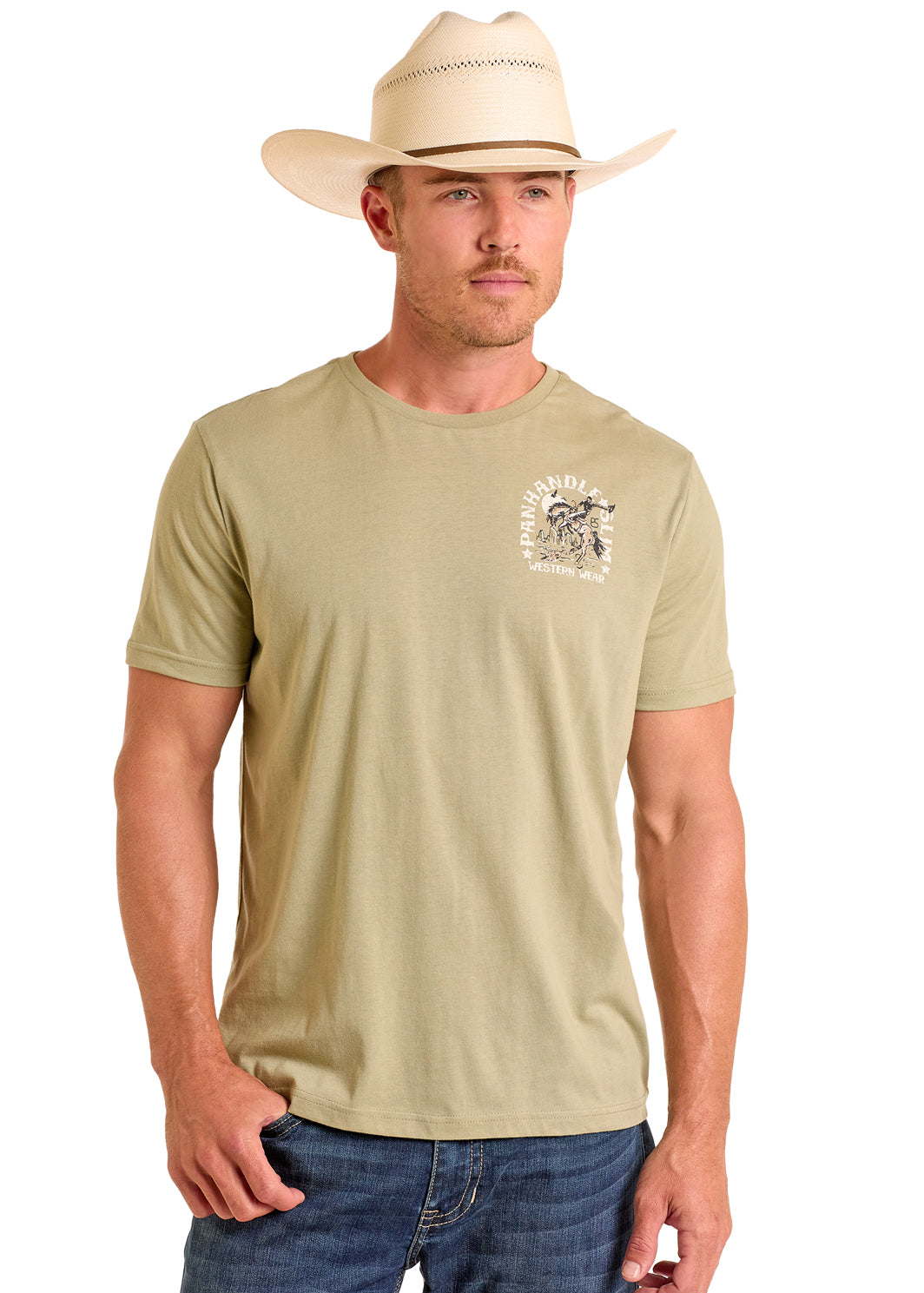 Olive Desert Bronc Unisex T-Shirt by Panhandle Slim®