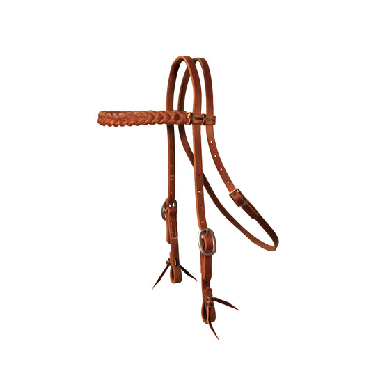 Brown Leather Professional's Choice Headstall on white background