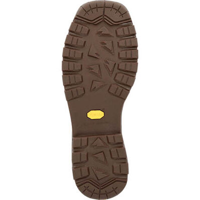 the brown outsole of a cowboy boot