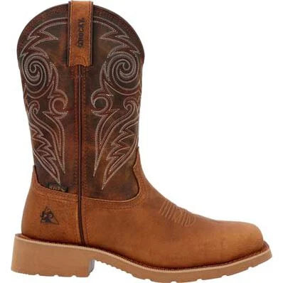 Bronze Brown MonoCrepe® 12" Waterproof Western Men's Boot by Rocky®