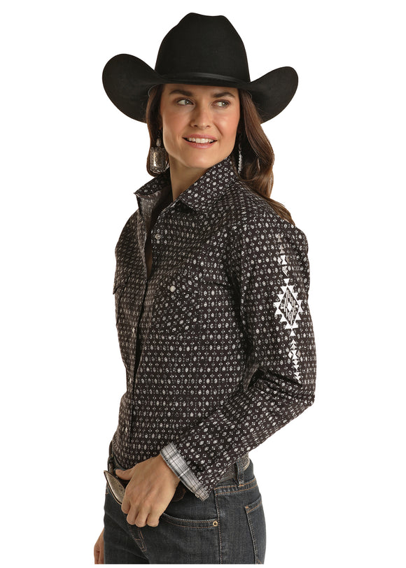 Roughstock™ Black Geo Aztec Women's Shirt by Panhandle Slim®