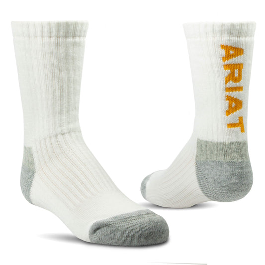 2 Pack - Kid's Crew Premium Ringspun Cotton Sock by Ariat Work®