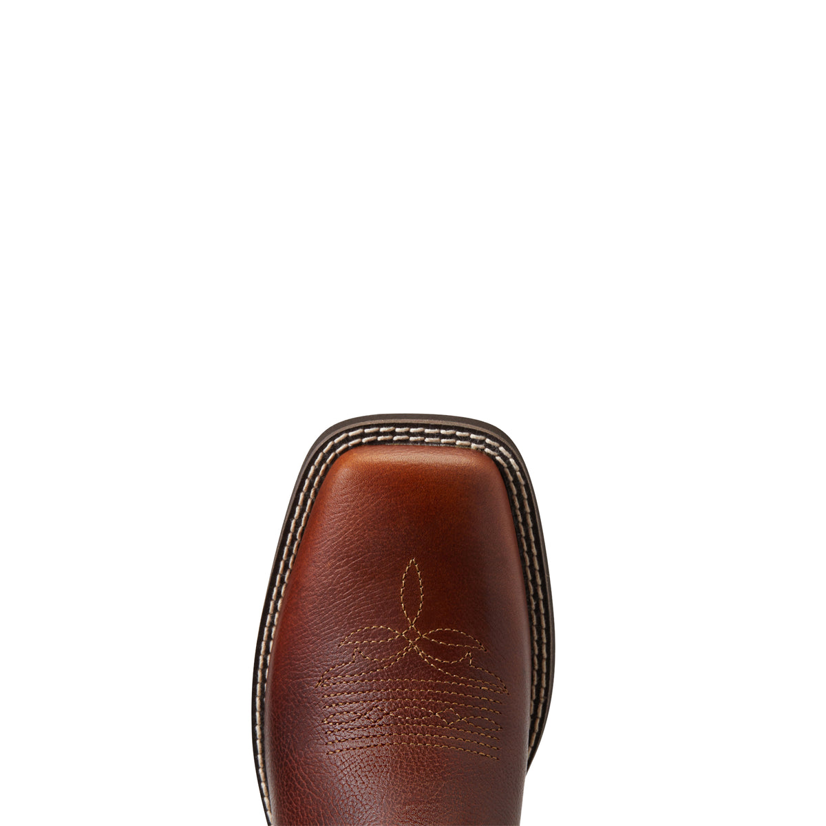 the toe of a brown delilah women's boot by ariat