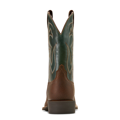 A tack green and oiled brown 'Sport Outdoor' men's boot by Ariat