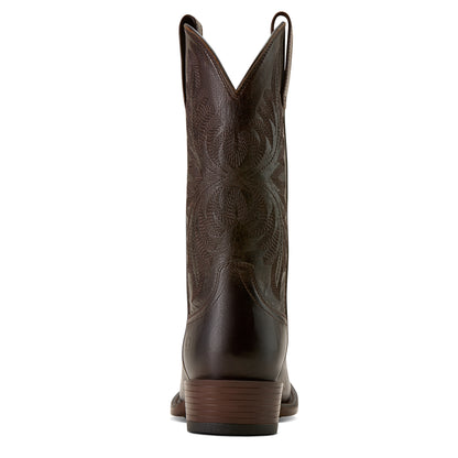 Brown ariat cowboy boot on a white background