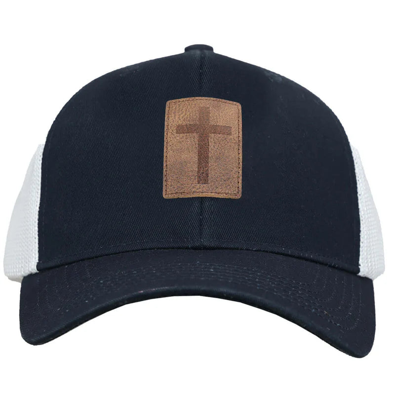 Navy Leather Cross Cap by Kerusso®