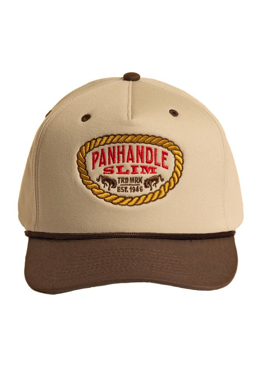Cream and Brown Slim Rope Cap by Panhandle Slim®