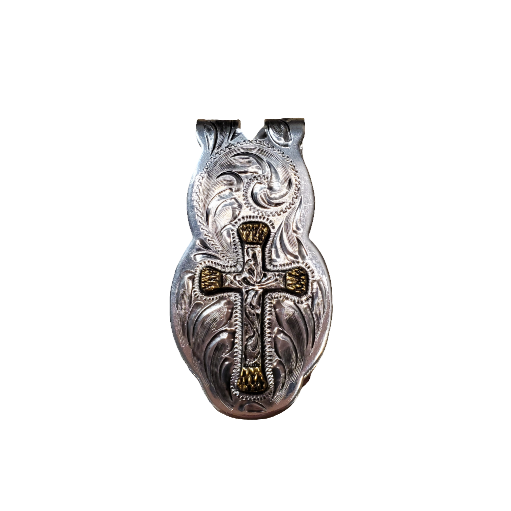 Horseshoe Nail Cross Money Clip