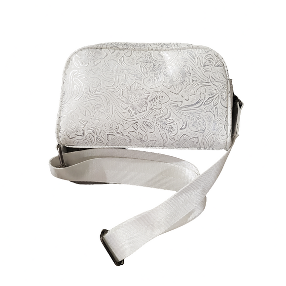 Pearl White Tooled Belt Bag by Nocona®